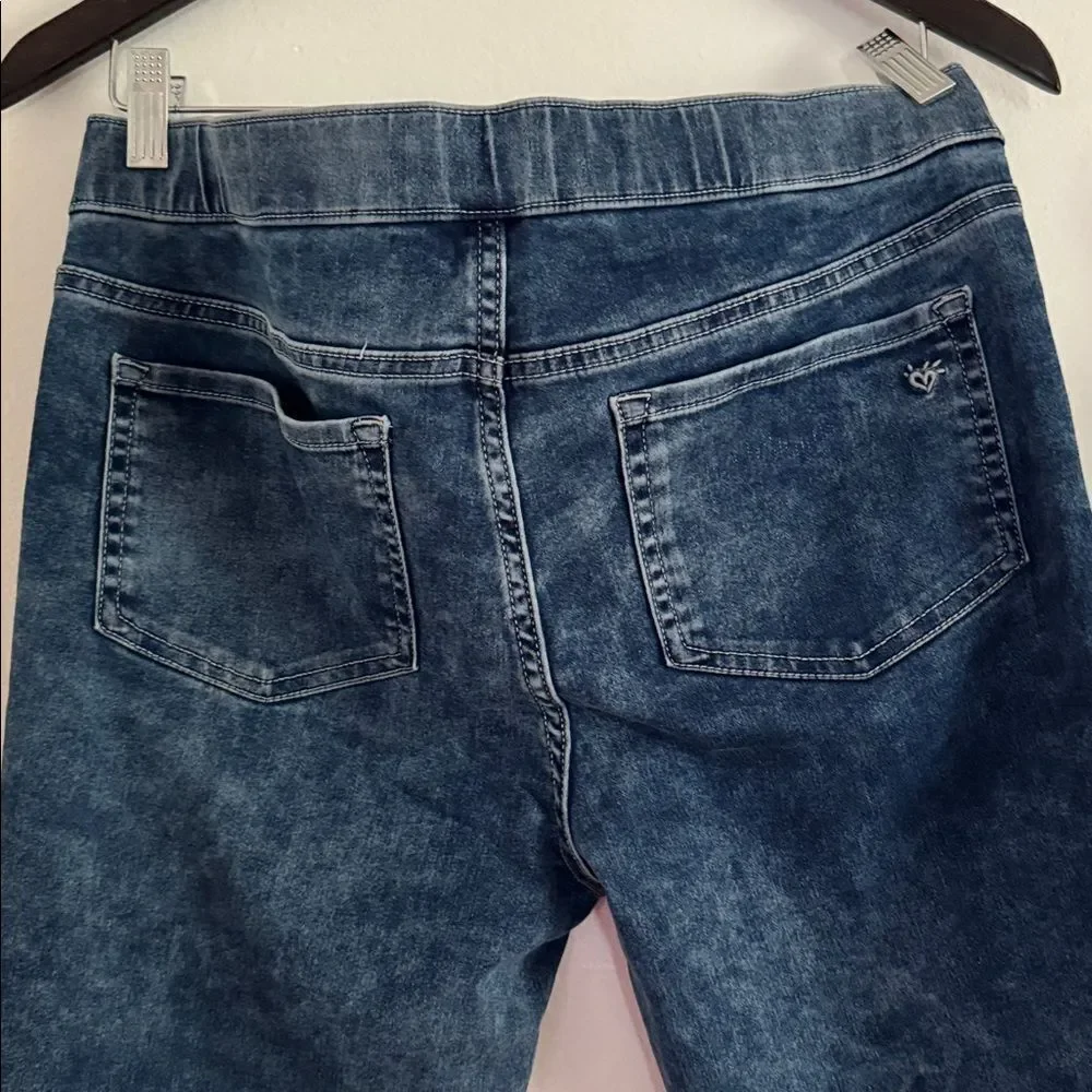 Justice Dark and Light Blue Denim Leggings NWT